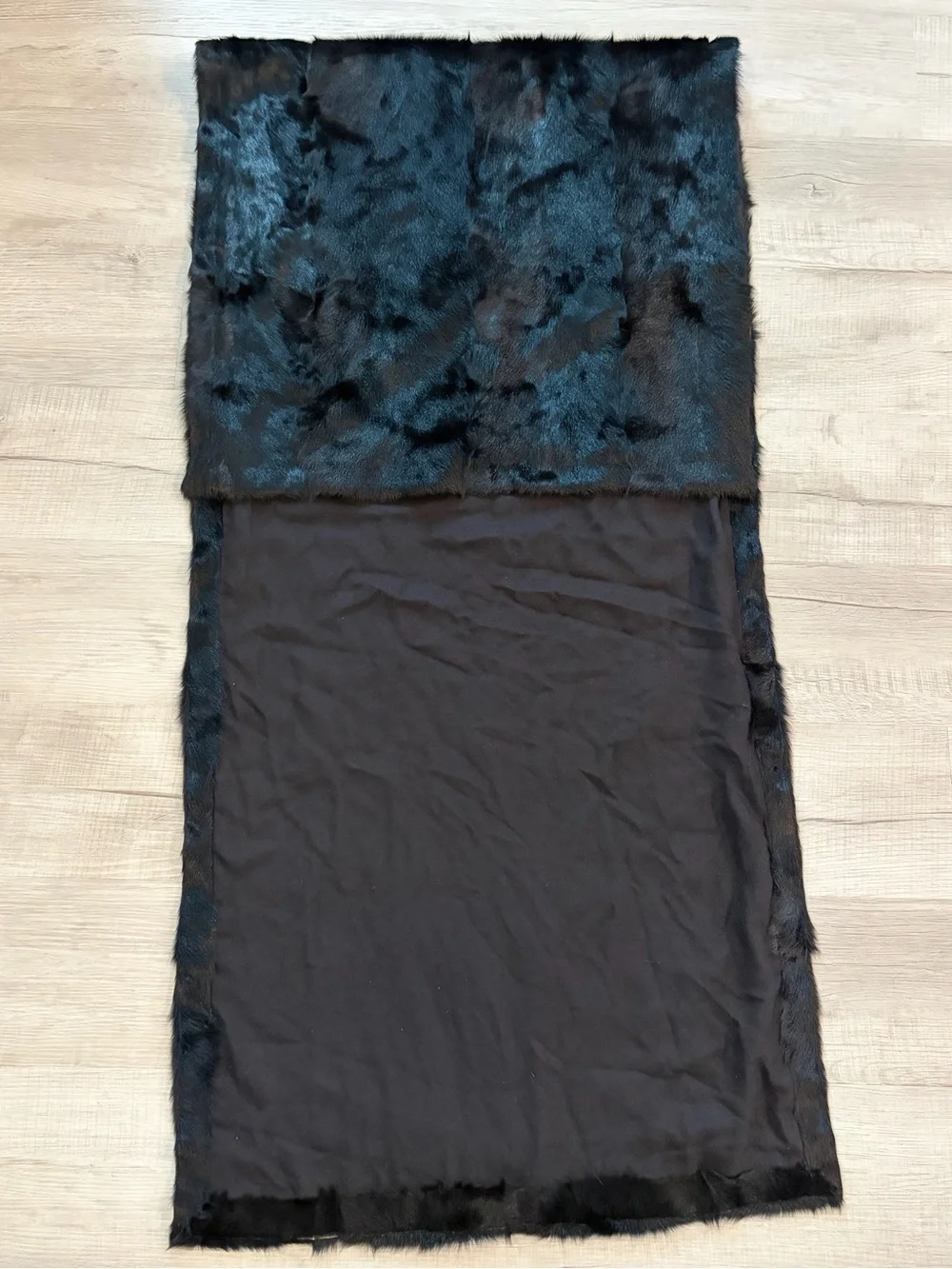 Agnona Rare Unique Black Goat Hair Fur Stole Cashmere & Silk Made in Italy